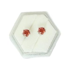 【BIOAM 佰歐安】一克拉紅寶石莫桑鑽耳環六爪花冠純銀後鎖式系列(女王節/過爐款/莫桑鑽耳環/不過敏)