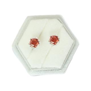 【BIOAM 佰歐安】一克拉紅寶石莫桑鑽耳環六爪花冠純銀後鎖式系列(女王節/過爐款/莫桑鑽耳環/不過敏)