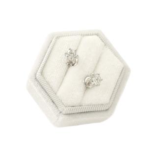 【BIOAM 佰歐安】0.5克拉莫桑鑽耳環後鎖六爪皇冠純銀鍍18K白金(女王節/過爐款/莫桑鑽耳環/不過敏)