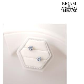 【BIOAM 佰歐安】0.5克拉莫桑鑽耳環六爪皇冠夢幻藍純銀鍍18K白金(女王節/過爐款/莫桑鑽耳環/不過敏):圖片 4