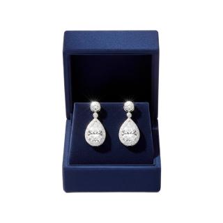 【BIOAM 佰歐安】一克拉莫桑鑽耳環星河鑽露純銀鍍18K白金(女王節/梨形鑽/莫桑鑽耳環/不過敏)