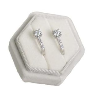 【BIOAM 佰歐安】0.5克拉莫桑鑽耳環璀璨小星環後扣式(女王節/過爐款/莫桑鑽耳環/不過敏)