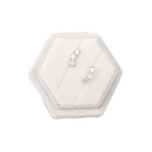 【BIOAM 佰歐安】60分莫桑鑽耳環閃耀三重奏純銀鍍18K(女王節/過爐款/莫桑鑽耳環/不過敏)