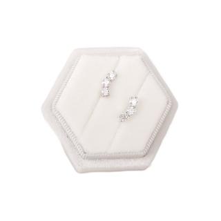 【BIOAM 佰歐安】60分莫桑鑽耳環閃耀三重奏純銀鍍18K(女王節/過爐款/莫桑鑽耳環/不過敏)