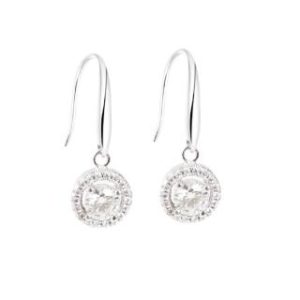 【BIOAM 佰歐安】0.5克拉莫桑鑽耳環搖曳星環純銀鍍18K白金(女王節/過爐款/莫桑鑽耳環/不過敏)