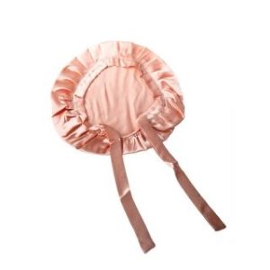 【BIOAM 佰歐安】天然蠶絲大尺寸舒眠護髮帽綁帶款玫瑰金(蠶絲護髮帽/防靜電護髮睡眠/女王節)