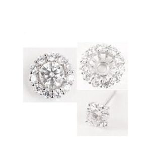 【BIOAM 佰歐安】0.5克拉莫桑鑽耳環可轉換式璀璨花鑽純銀鍍18K白金(女王節/過爐款/莫桑鑽耳環/不過敏)