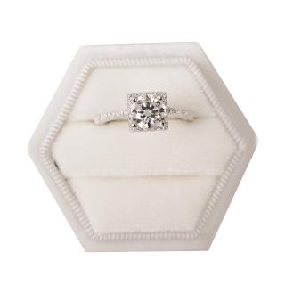 【BIOAM 佰歐安】一克拉璀璨美鑽活口戒純銀鍍18K白金(女王節/過爐款/莫桑鑽戒指/不過敏)