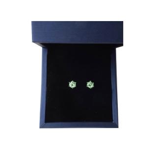 【BIOAM 佰歐安】0.5克拉莫桑鑽耳環六爪皇冠橄欖石純銀鍍18K一對入(女王節/過爐款/莫桑鑽耳環/不過敏)