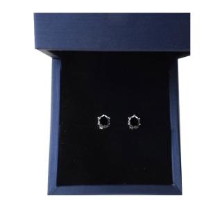 【BIOAM 佰歐安】0.5克拉莫桑鑽耳環六爪皇冠神秘黑純銀鍍18K(女王節/過爐款/莫桑鑽耳環/不過敏)