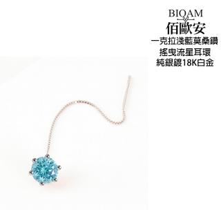 【BIOAM 佰歐安】1克拉淺藍寶莫桑鑽耳環六爪搖曳流星1對入(99狂購節/過爐款/莫桑鑽耳環/不過敏):圖片 5