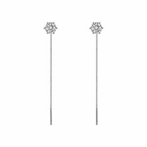 【BIOAM 佰歐安】六爪搖曳流星莫桑鑽0.5克拉耳環一對入(好運節/過爐款/莫桑石耳環/八心八箭)