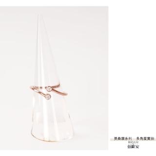 【BIOAM 佰歐安】小秀氣雙包鑲莫桑鑽開口戒/排戒純銀18K玫瑰金一入(女王節/過爐款/莫桑鑽戒指/不過敏):圖片 5
