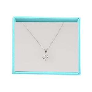 【BIOAM 佰歐安】一克拉純銀莫桑鑽V字六爪愛心皇冠項鍊(好運節/過爐款/莫桑石耳環/八心八箭)