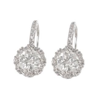 【BIOAM 佰歐安】一克拉滿鑽巨星白金莫桑鑽耳扣耳環純銀鍍18K(女王節/過爐款/莫桑鑽耳環/不過敏)