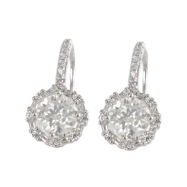 【BIOAM 佰歐安】一克拉滿鑽巨星白金莫桑鑽耳扣耳環純銀鍍18K(女王節/過爐款/莫桑鑽耳環/不過敏):圖片 2