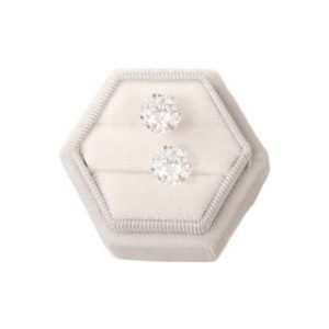 【BIOAM 佰歐安】兩克拉莫桑鑽耳環六爪花冠純銀後鎖式(女王節/過爐款/睡覺免摘/莫桑鑽耳環/不過敏)