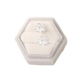 【BIOAM 佰歐安】兩克拉莫桑鑽耳環六爪花冠純銀後鎖式(女王節/過爐款/睡覺免摘/莫桑鑽耳環/不過敏)