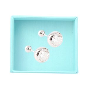 【BIOAM 佰歐安】一克拉大包鑲鑽純銀後鎖式莫桑鑽耳環(過爐款/睡覺免摘莫桑石耳環/八心八箭/好運節)