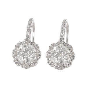 【BIOAM 佰歐安】一克拉滿鑽巨星莫桑鑽純銀鍍18K白金耳扣耳環(好運節/過爐款/莫桑鑽耳環/八心八箭)