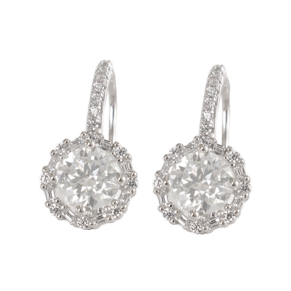 【BIOAM 佰歐安】一克拉滿鑽巨星莫桑鑽純銀鍍18K白金耳扣耳環(好運節/過爐款/莫桑鑽耳環/八心八箭)