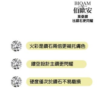 【BIOAM 佰歐安】滿鑽光環0.5克拉純銀鍍18K莫桑鑽耳環一對入(好運節/過爐款/莫桑石耳環/八心八箭):圖片 5