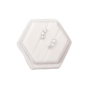 【BIOAM 佰歐安】閃耀三重奏60分純銀鍍18K莫桑鑽莫桑石耳環一對入(好運節/過爐款/莫桑石耳環/八心八箭)