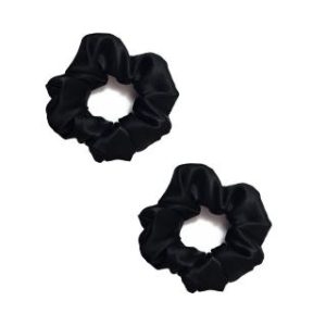 【BIOAM 佰歐安】天然蠶絲甜甜圈護髮髮圈黑色兩入(丸子頭/馬尾/蠶絲髮圈/局部髮捲/女王節)