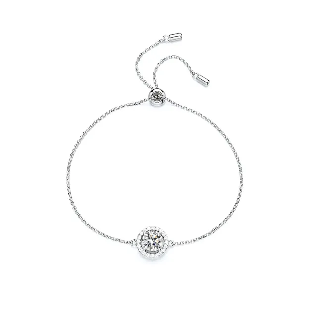 【BIOAM 佰歐安】一克拉莫桑鑽手鍊/手環滿鑽光環純銀鍍18K白金(女王節/過爐款/莫桑鑽手鍊/手環/不過敏):圖片 2