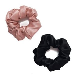 【BIOAM 佰歐安】天然蠶絲甜甜圈護髮髮圈玫瑰金+黑色(丸子頭/馬尾/護髮髮圈/局部髮捲/女王節)
