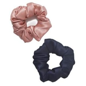【BIOAM 佰歐安】天然蠶絲甜甜圈護髮髮圈玫瑰金+深藍(丸子頭/馬尾/護髮髮圈/局部髮捲/女王節)