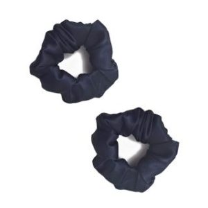 【BIOAM 佰歐安】天然蠶絲甜甜圈護髮髮圈深藍色兩入(丸子頭/馬尾/蠶絲髮圈/局部髮捲/女王節)