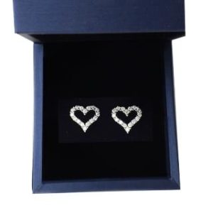 【BIOAM 佰歐安】莫桑鑽耳環微笑愛心純銀鍍18K(女王節/過爐款/莫桑鑽耳環/不過敏)