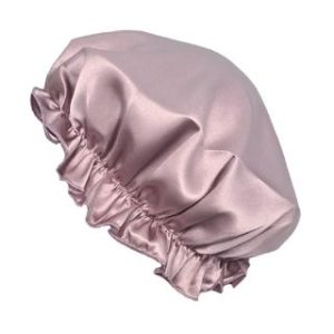 【BIOAM 佰歐安】天然蠶絲大尺寸舒眠護髮帽粉紫金色(蠶絲護髮帽/防靜電護髮睡眠/女王節)