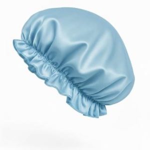【BIOAM 佰歐安】天然蠶絲大尺寸舒眠護髮帽水嫩藍(蠶絲護髮帽/防靜電護髮睡眠/女王節)