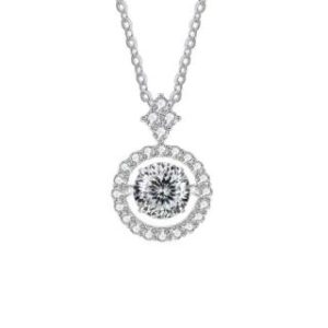 【BIOAM 佰歐安】一克拉莫桑鑽項鍊百面璀璨太陽花純銀鍍18K(女王節/過爐款/莫桑鑽項鍊/不過敏)