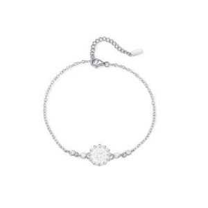 【BIOAM 佰歐安】一克拉莫桑鑽手鍊/美鑽太陽花純銀鍍18K白金(女王節/過爐款/莫桑鑽手鍊/手環/不過敏)