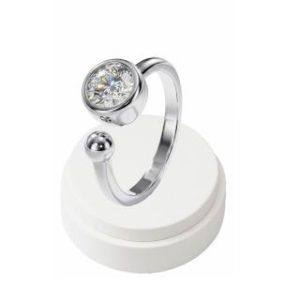 【BIOAM 佰歐安】一克拉美鑽星球莫桑鑽活口戒純銀鍍18K白金(女王節/莫桑鑽八心八箭/不過敏)