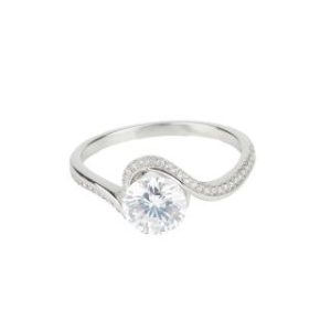 【BIOAM 佰歐安】一克拉星環銀河莫桑鑽開口戒純銀鍍18K白金(女王節/過爐款/不過敏)