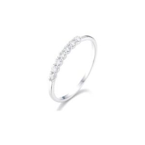 【BIOAM 佰歐安】莫桑鑽開口戒七小鑽四十二分純銀鍍18K白金(女王節/過爐款/八心八箭/開口可調節)