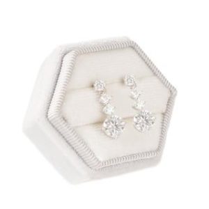 【BIOAM 佰歐安】一點三克拉搖曳群星莫桑鑽耳環純銀鍍18K白金(女王節/過爐款/莫桑鑽耳環/不過敏)