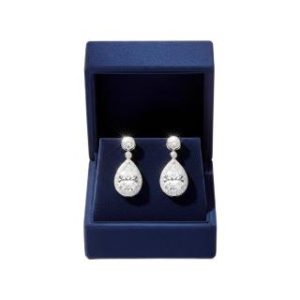 【BIOAM 佰歐安】一克拉莫桑鑽耳環星露聚財純銀鍍18K白金(女王節/梨形鑽/莫桑鑽耳環/不過敏)