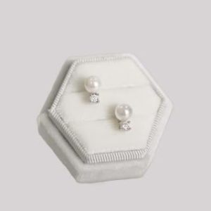 【BIOAM 佰歐安】60分莫桑鑽耳環王妃湖泊珍珠(女王節/莫桑鑽耳環/珍珠耳環/不過敏)