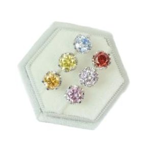 【BIOAM 佰歐安】一克拉莫桑鑽耳環六爪花冠純銀後鎖式系列(女王節/過爐款/睡覺免摘/莫桑鑽耳環/不過敏)