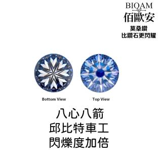 【BIOAM 佰歐安】0.5克拉莫桑鑽耳環六爪皇冠橄欖石純銀鍍18K1對入(女王節/過爐款/莫桑鑽耳環/不過敏):圖片 5