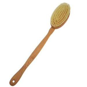 【FALLER 芙樂】德國製特長柔軟白豚鬃筋膜按摩刷一體式乾刷(乾刷/沐浴按摩美容/女王節)