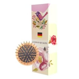 【FALLER 芙樂】德國製FSC櫸木可收攏圓形氣墊梳(隨身梳/ 氣墊圓梳/ 防靜電梳 /包包梳/圓氣墊梳/女王節)