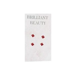 【耀眼美人】小方紅寶鑽鋯石養耳棒鈦閃耀/鈦鋼耳環(過爐款/女王節/造型美容美感品味)