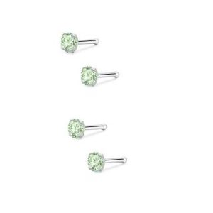 【耀眼美人】閃耀橄欖綠鋯石鑽養耳棒鈦閃耀/鈦鋼耳環(過爐款/女王節/造型美容美感品味)