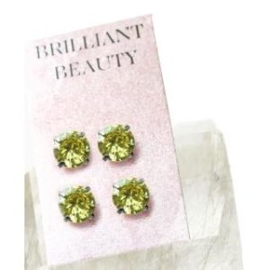 【耀眼美人】八十分閃耀招財黃金雙鋯石鑽鈦閃耀不銹鋼耳環兩組入(女王節/睡覺免摘/造型美容美感品味)